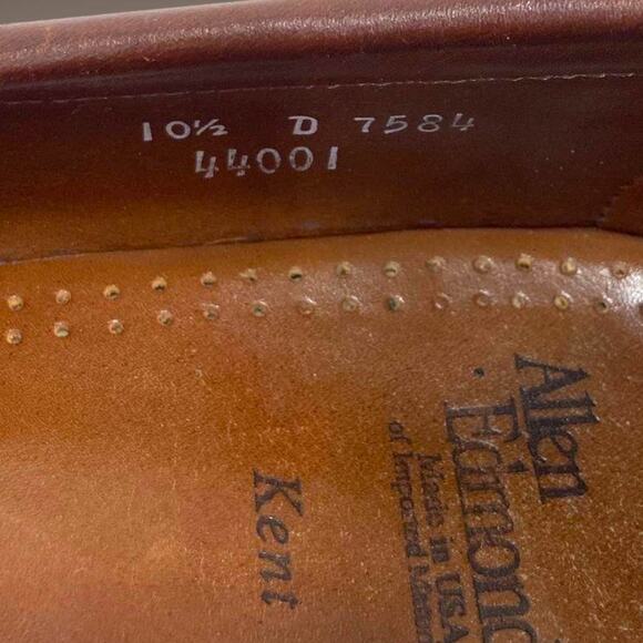 Men's Size 10.5 ALLEN EDMONDS Black/Tan Kent Tassel Kiltie Leather Loafers EUC - Picture 7 of 7